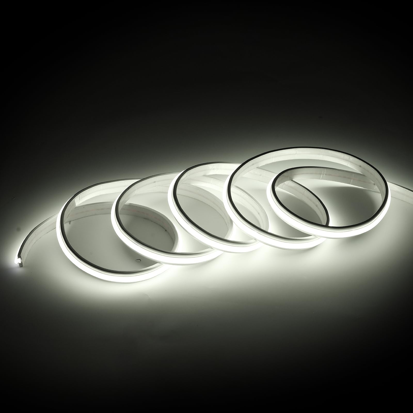 pcningled LED Band Lights 32.8 Feet 110v LED Lights Outdoor Waterproof IP67 Adhesive Cuttable Tape Lighting with Plug 240 LEDs/m 6000K Cold White for Bedroom Kitchen Cabinet Lighting