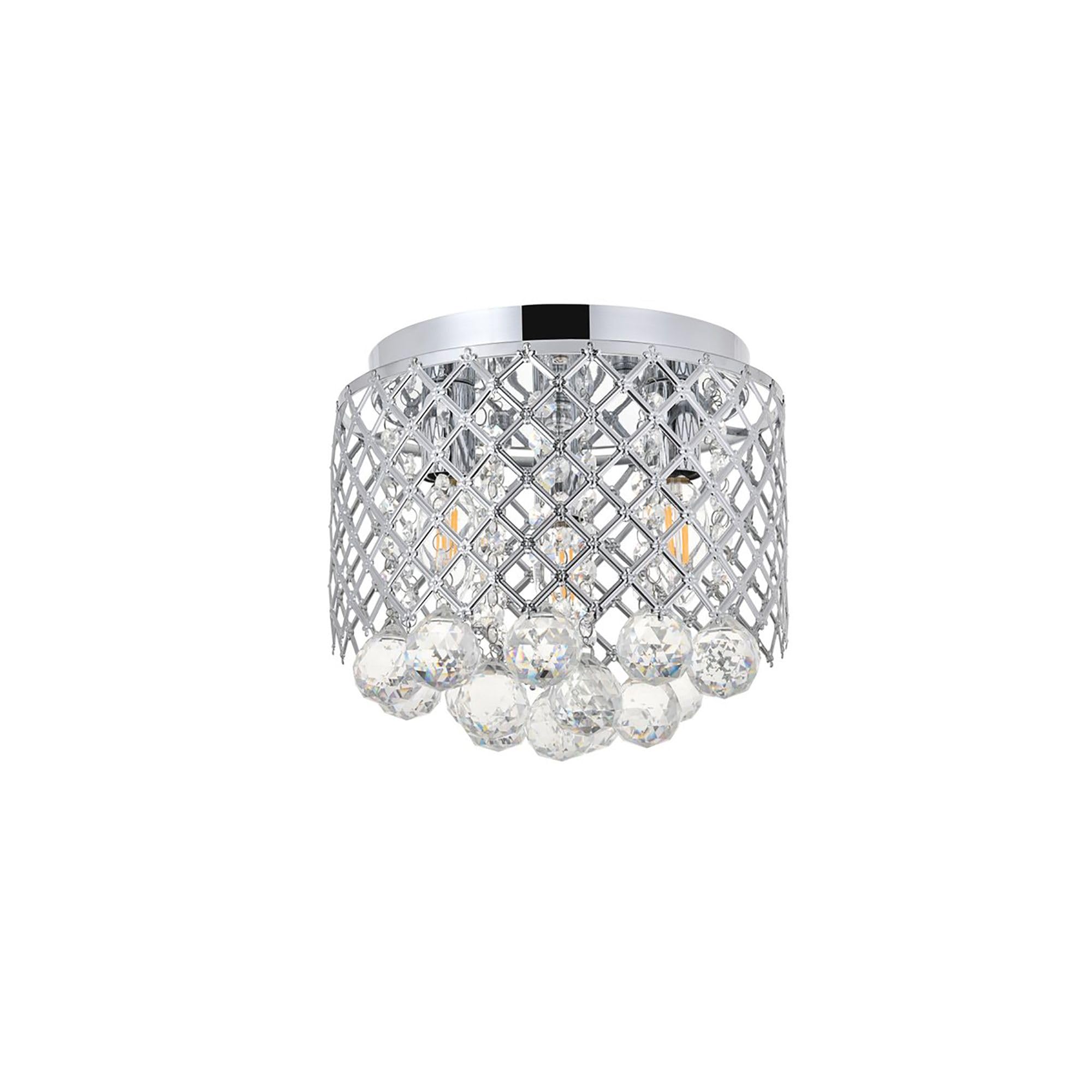 Living District Indoor Modern Home Decor Bright Tully 3 Light Chrome Flush Mount