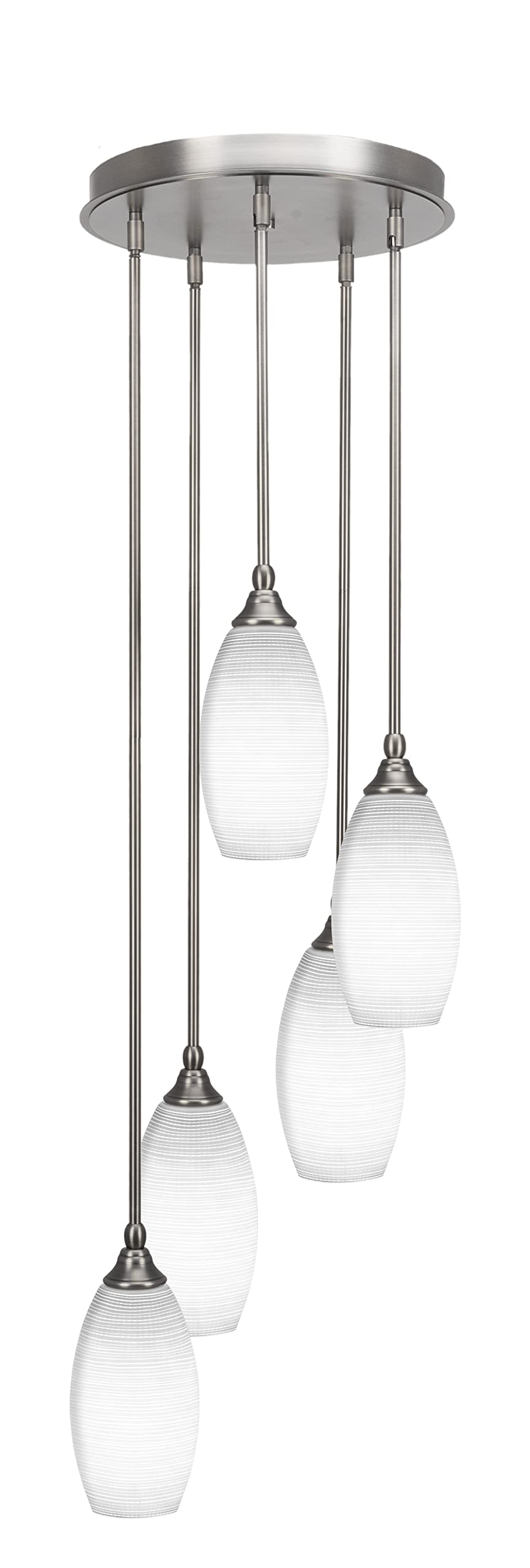 Empire 5 Light Cluster Pendalier in Brushed Nickel Finish (2145-BN-4041)