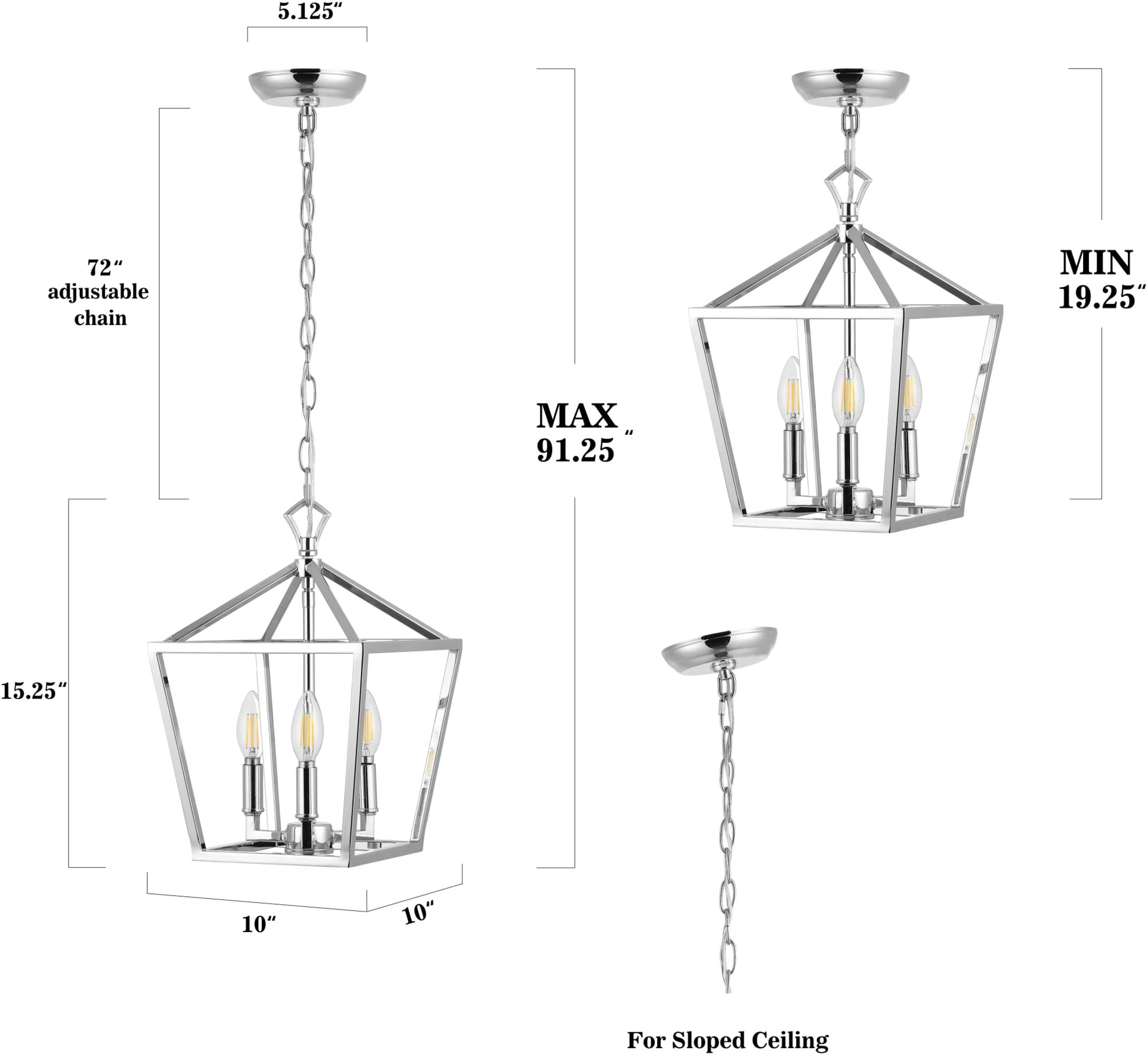 JONATHAN Y LED Pendant Light, 10in Adjustable Dimmable Metal Pagoda Lantern, Oil Rubbed Bronze, Model JYL7601A