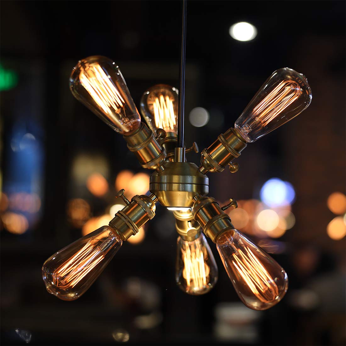 LUXON 8-Pack Edison Bulbs, Dimmable Vintage Style, Amber Glass, 60W E26 Base