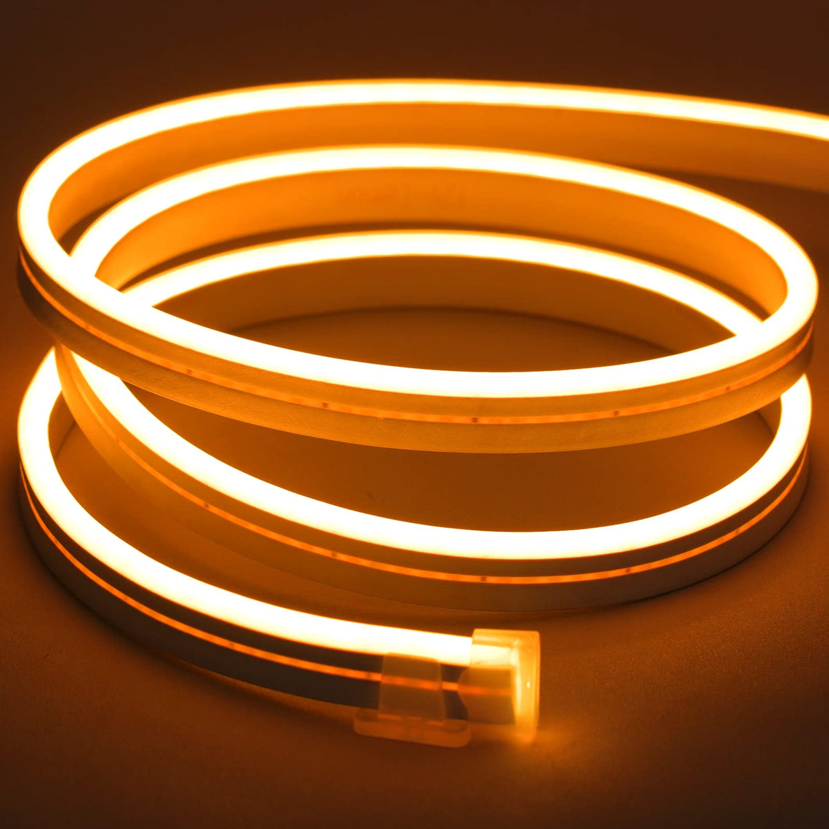 Meijiajia Led Neon Strip Lights, Orange 12V/16.5Ft, Flexible Diffuser, Cuttable & Bendable Waterproof Silicon, For Mood Lighting