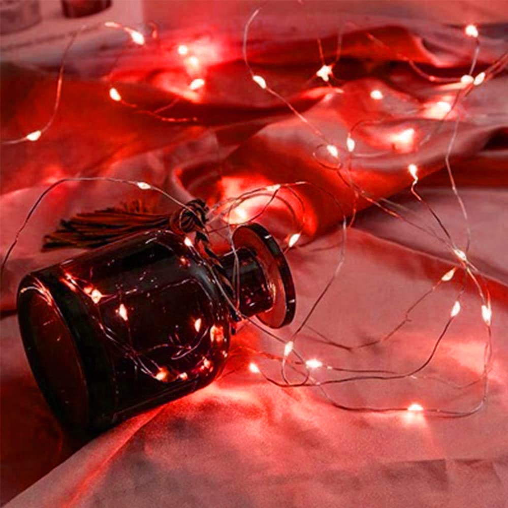 SOCO 16 Pack LED Fairy Lights - 10FT 30LED Copper Wire, IP65 Waterproof, Red, Model 2032 T07, Indoor/Outdoor Decor