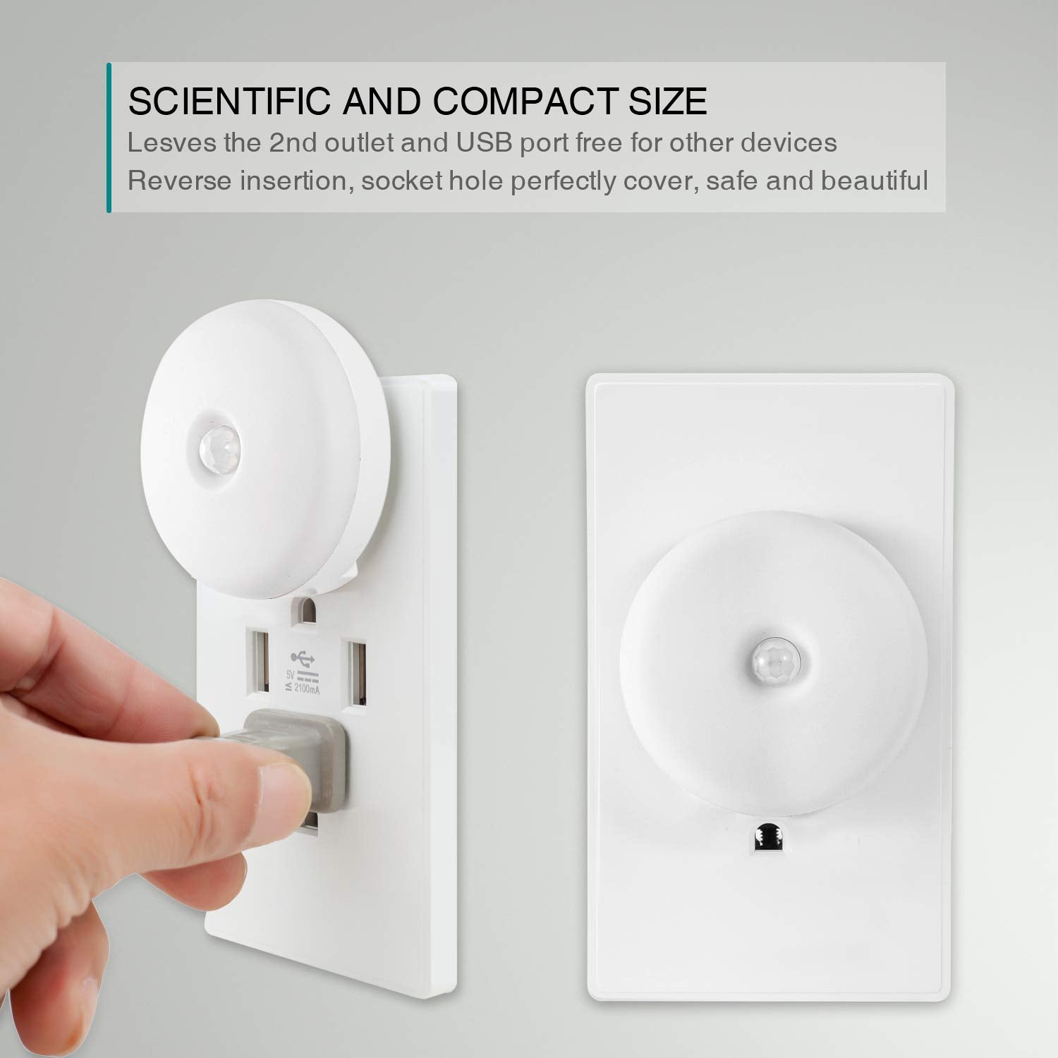 Mycozylite Motion Sensor Night Light, Blue Night Light Plug Into Wall, Led Night Light Motion Sensing, Energy Efficient, Slim, N