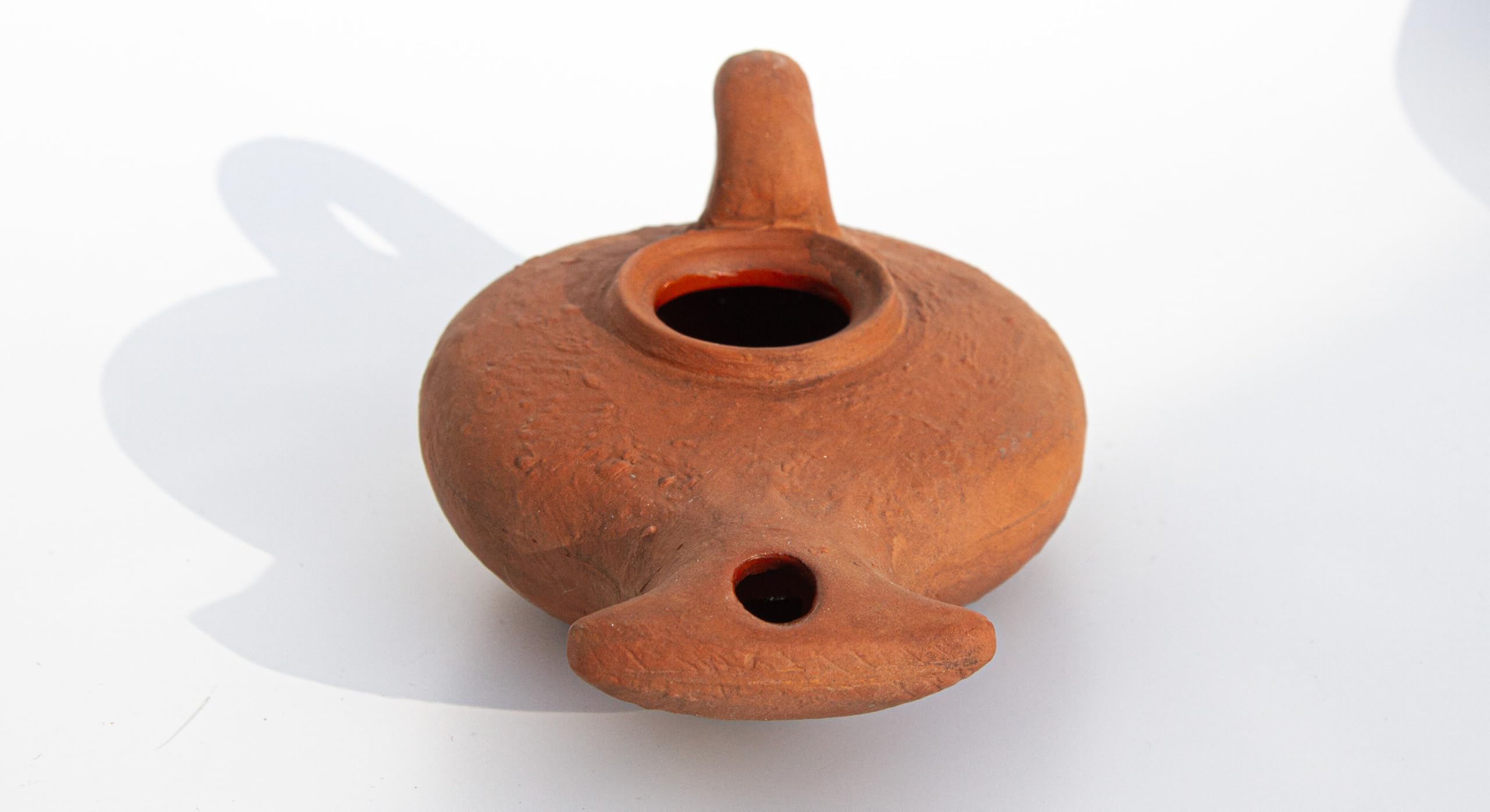 THE JERUSALEM GIFT SHOP Terracotta Clay Oil Lamp in Gift Box - Model JBM10089 - Authentic Replica for Hanukkah & Christian Gifts