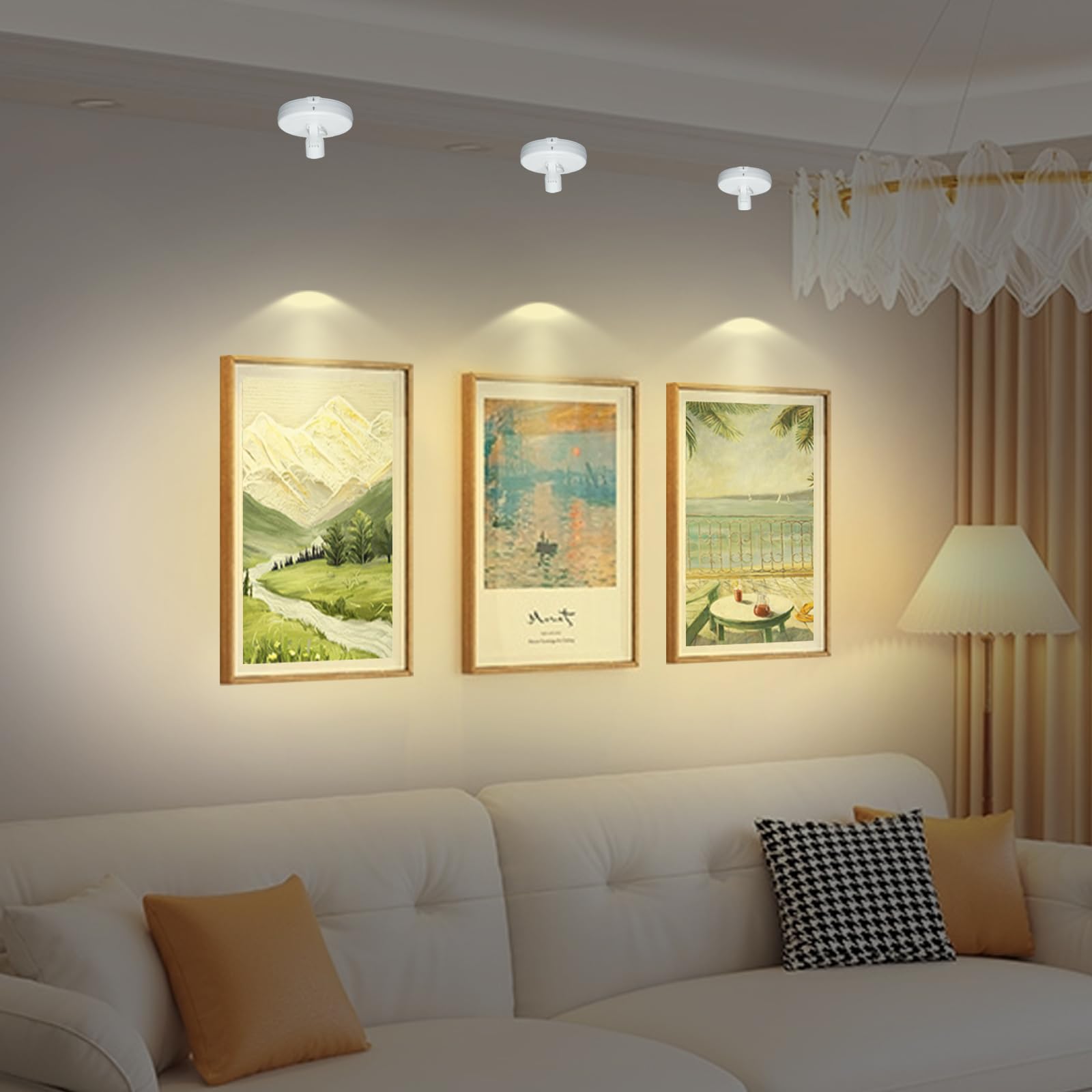 Kanesiki Cordless Spotlight Battery Powered, Led Accent Lighting With Remote And Timer, Display Puck Lights, Stick Uplight For T