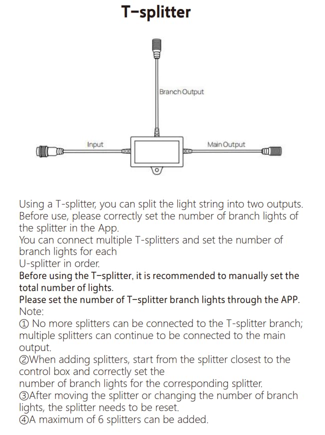 ASAHOM T-Splitter for S1050 S1060 Outdoor Lights, White, Model A1014