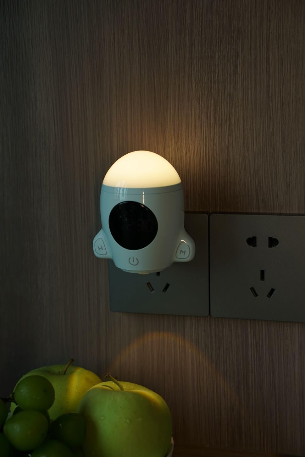 Qanyi Night Light Rocket - Cute Blue Nursery Decor, Wall/Plug-In, Perfect For Kids & Toddlers