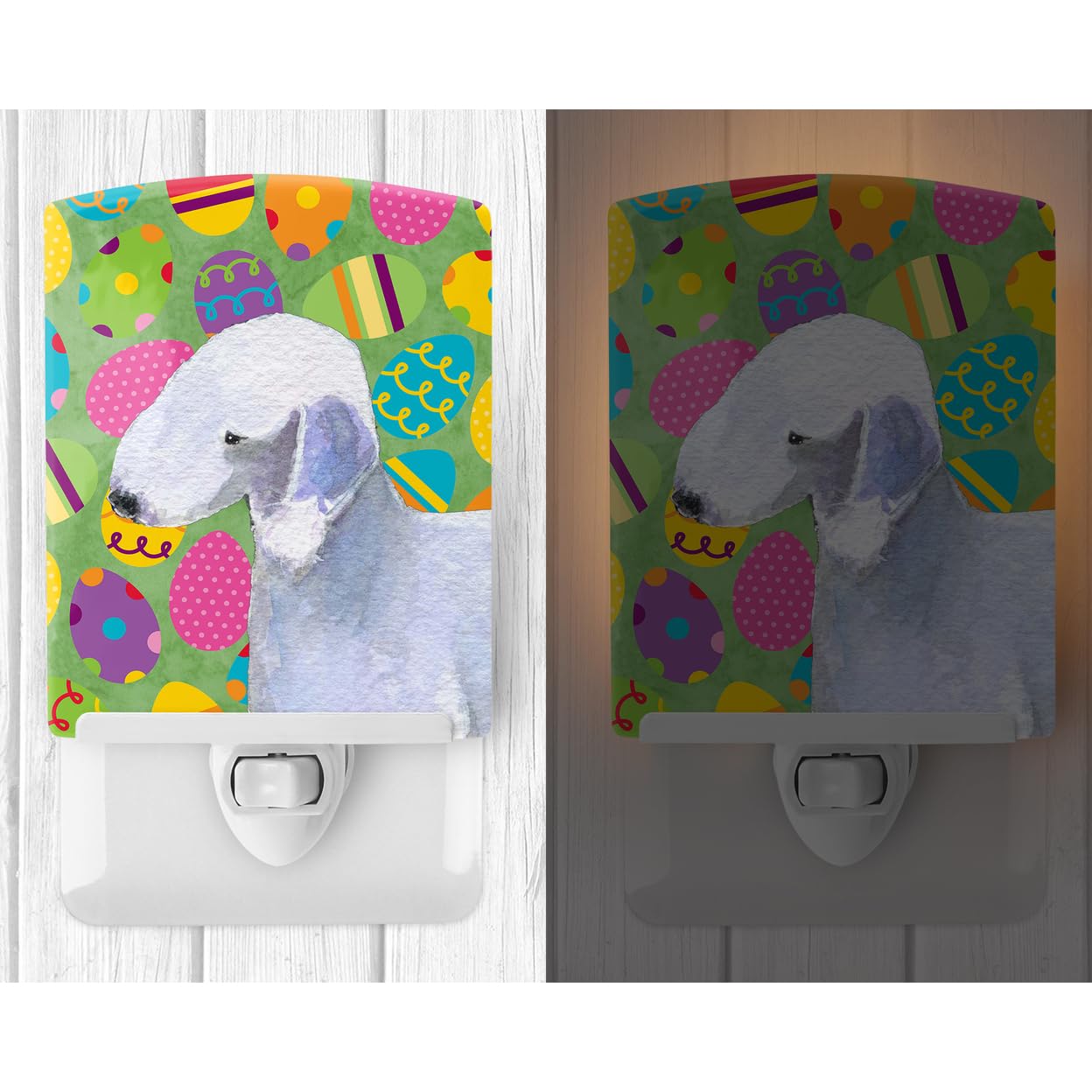 Carolines Treasures Ceramic Night Light, Bedlington Terrier Design, UL-Certified, 6x4x3in, Multicolor, Model SS4828CNL