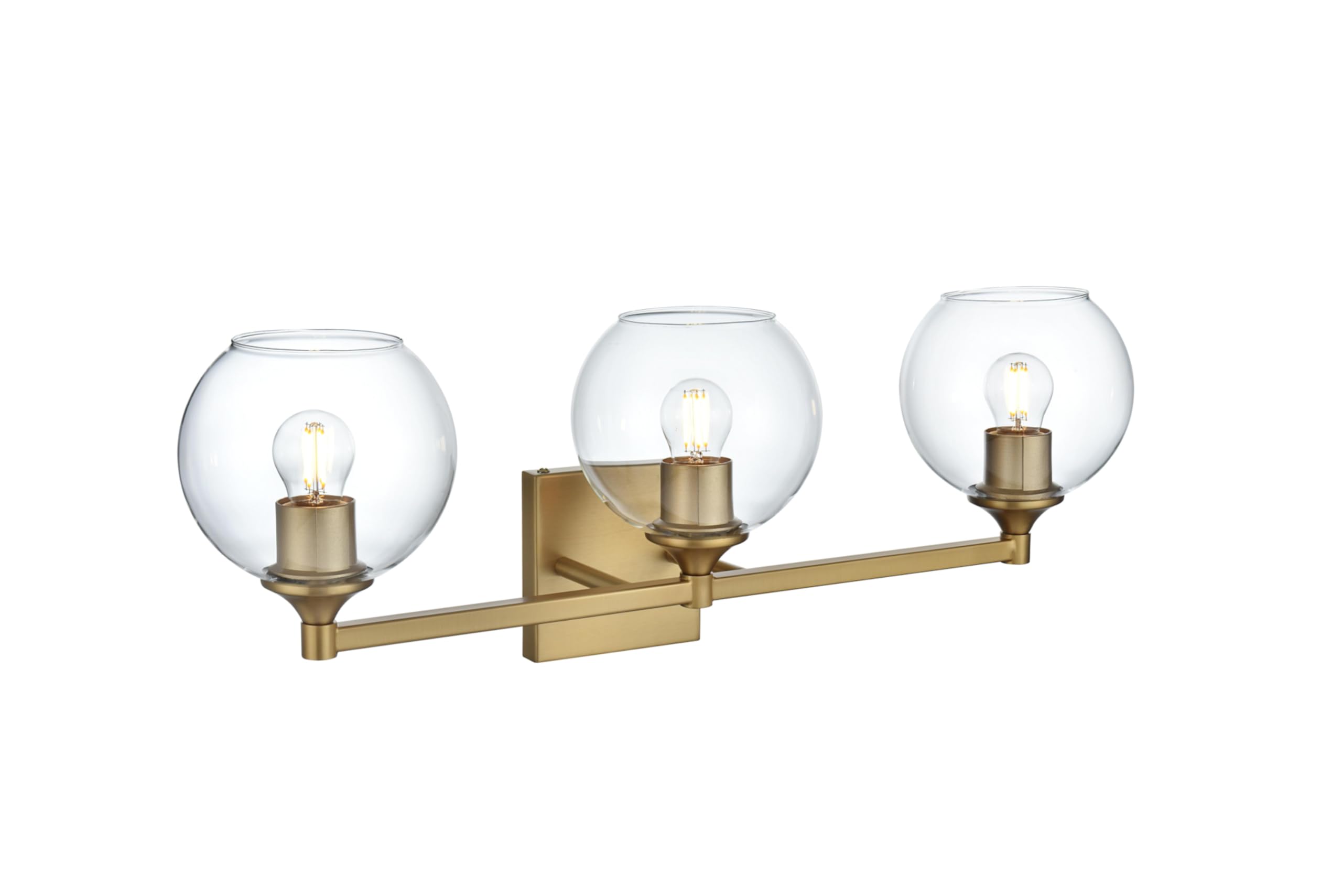 Living District Foster 3-Light Iron & Glass Bath Sconce in Chrome/Clear