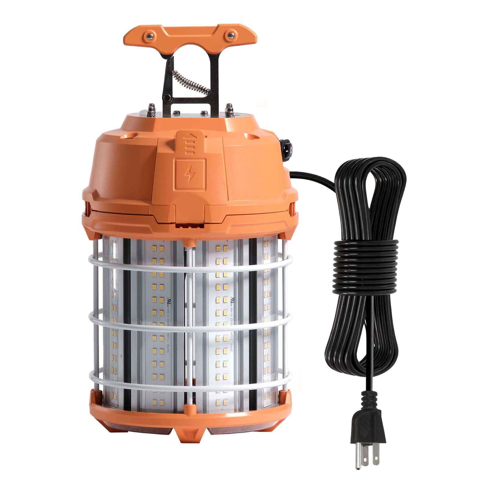 VEVOR LED Temporary Work Light, 100W, 14400 lm, 5000K Durable & Water-Resistant, Linkable up to 8 Units, Ceiling or Stand Job Si