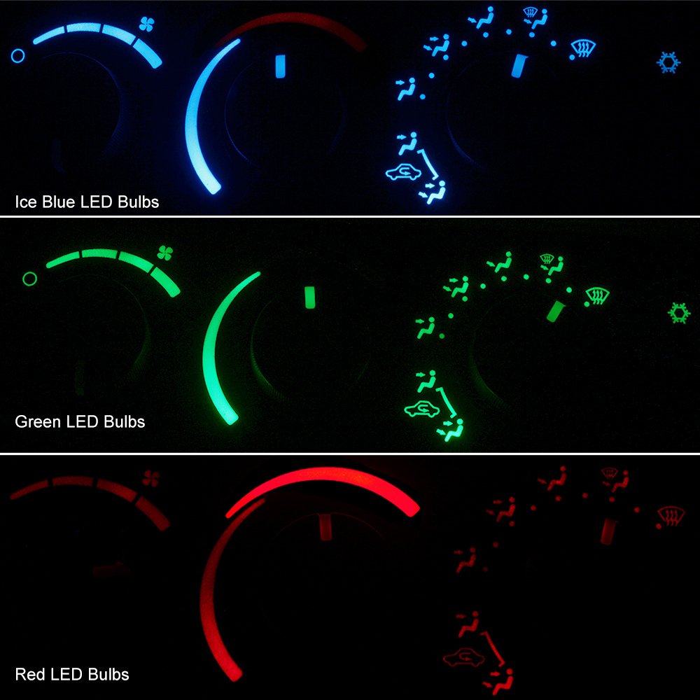 HERCOO LED Lights Bulbs Kit of AC Climate Heater Control Compatible with 2003-2008 Dodge Ram 1500 2500 3500