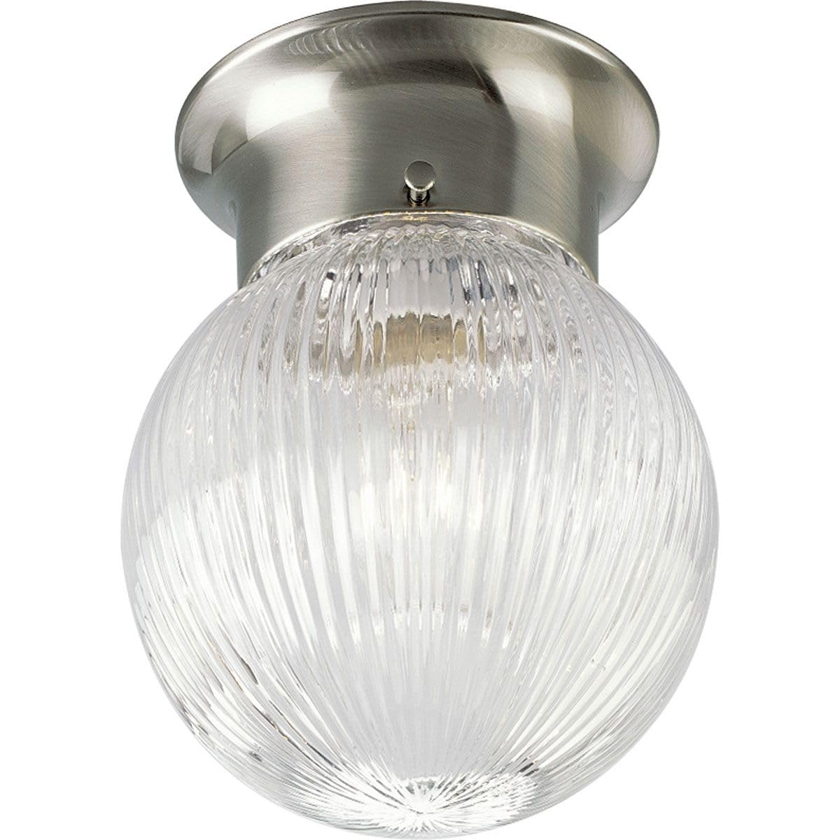 One-Light Glass Globe 6-3/8'' Close-To-Ceiling