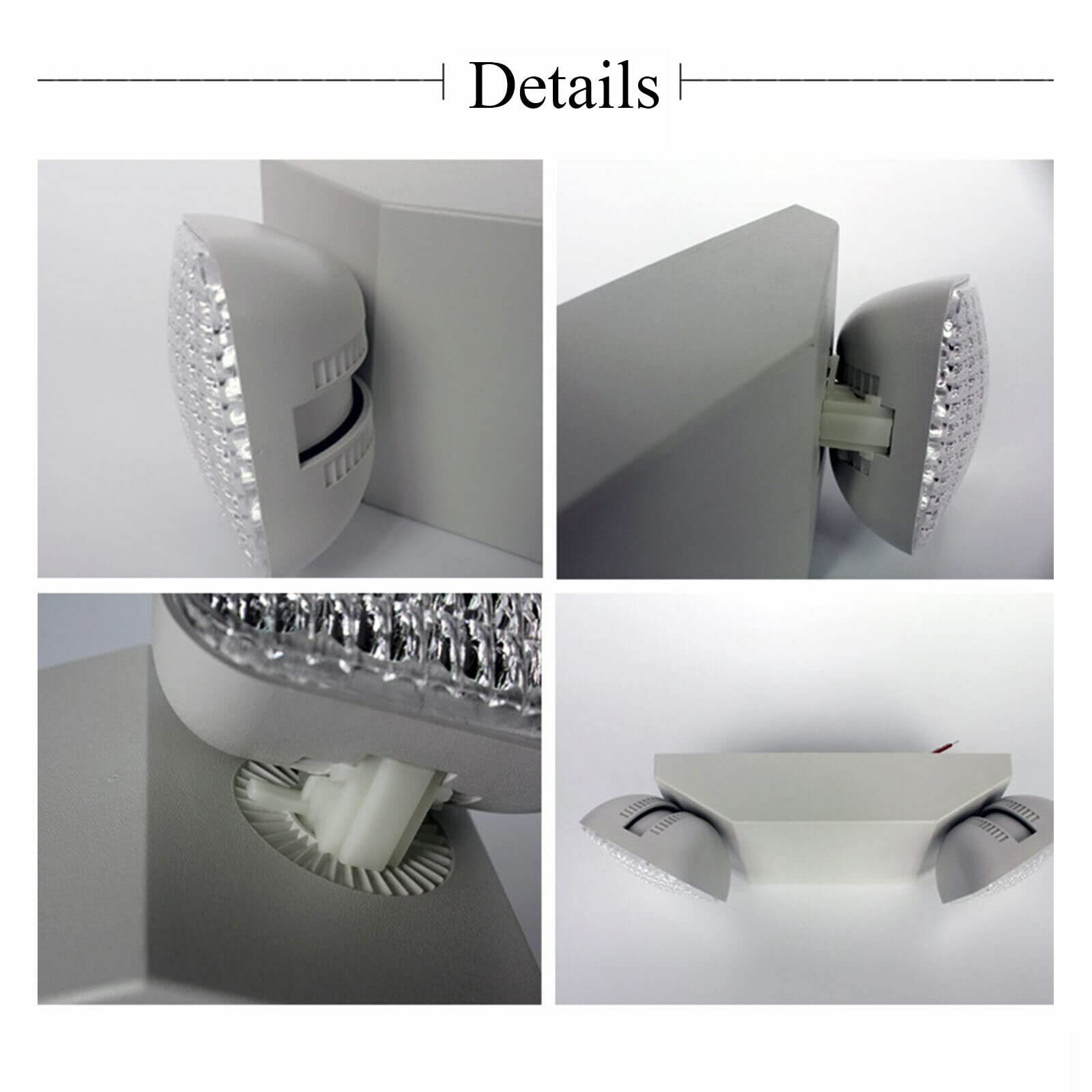 Donsu Led Emergency Lights,Two Head Adjustable Emergency Lighting Fixtures With Battery Backup,Commercial Emergency Exit Light Safety Lamp Emergency Exit Sign (6Pcs)