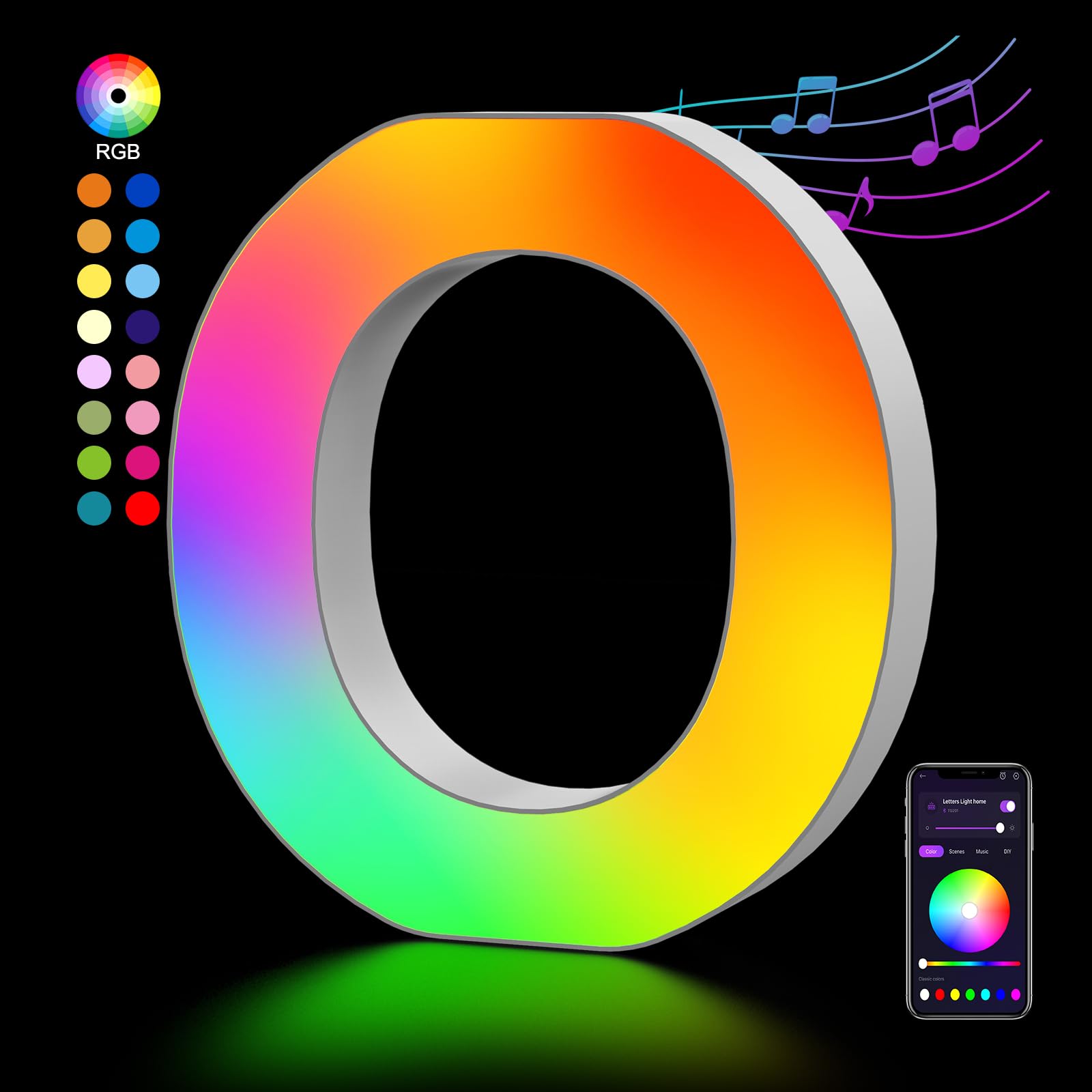 OJQ LED Light Up Letter - Colorful Alphabet Decor, Model A1, Plastic, for Bedroom, Gifts for Girls