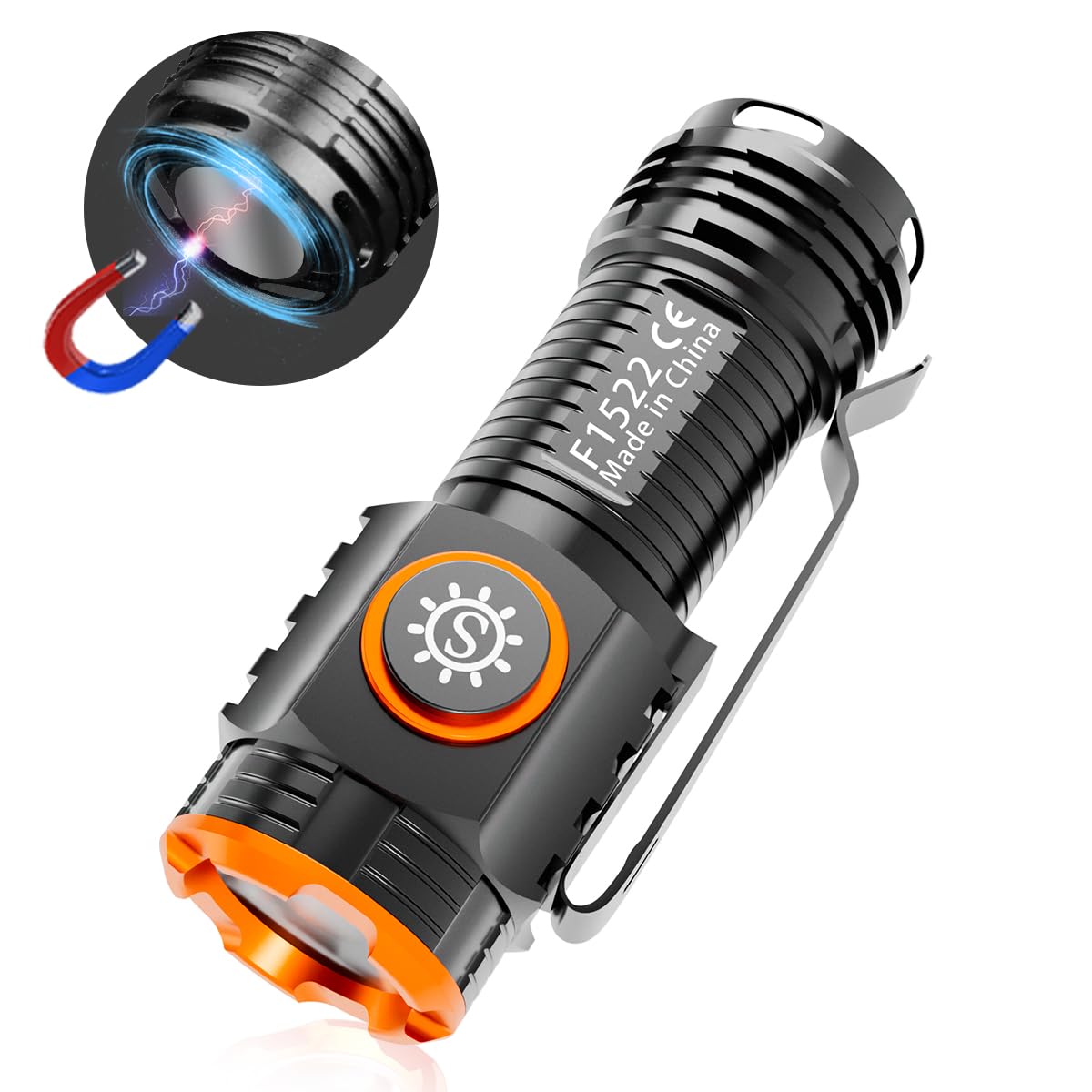 X.Store 800 Lumen EDC Flashlight - Led Rechargeable Mini 2 Pack Pocket Light High Lumens Ultra Bright Compact Flashlights with M