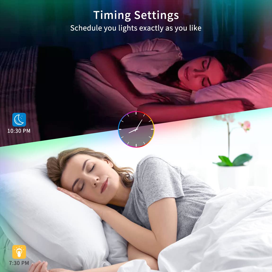 Daymeet Icrgb Led Strip Lights, 32.8Ft Led Lights For Bedroom Usb Smart Bluetooth Led Lights App Control Diy Music Sync Color Ch