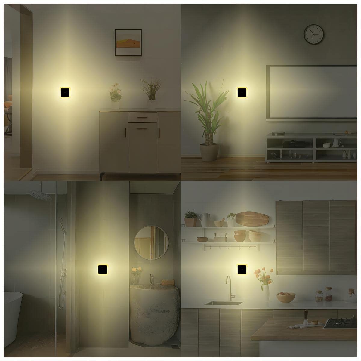 Kinur 6 Pack Night Light,Warm White Led Night Lights Plug Into Wall With Dusk To Dawn Sensors, Plug In Night Lights For Kids Roo