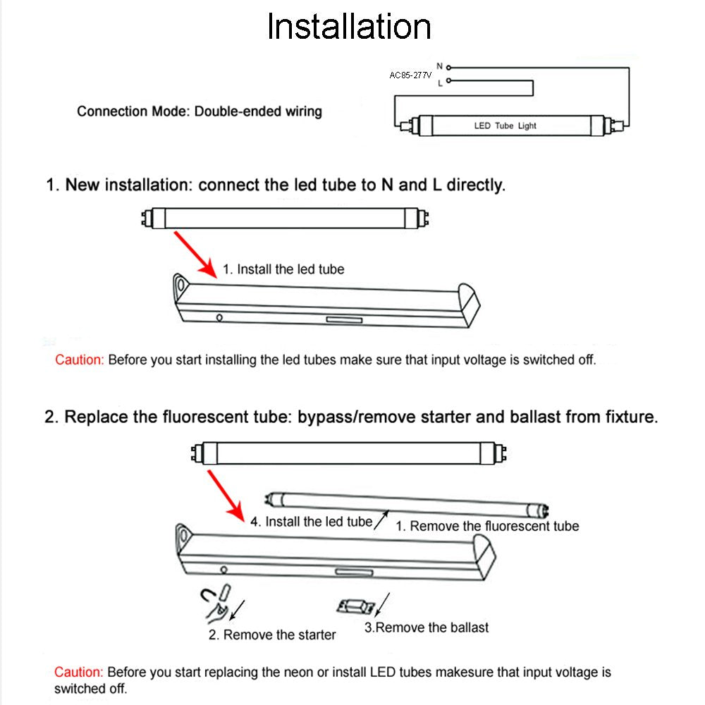 Onlylux T8 8Ft Led Bulbs, F96T12 Led Replacement 8 Foot Led Lights, 40W 4800Lm (100W 8' Fluorescent Equivalent),Single Pin Fa8 B