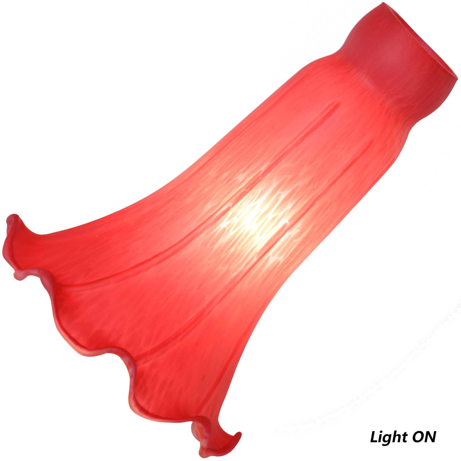 Bieye Ls97 Lily Flower Blown Glass Lampshade (Red, Opening I.D. 1.26'' X O.D. 1.5'')