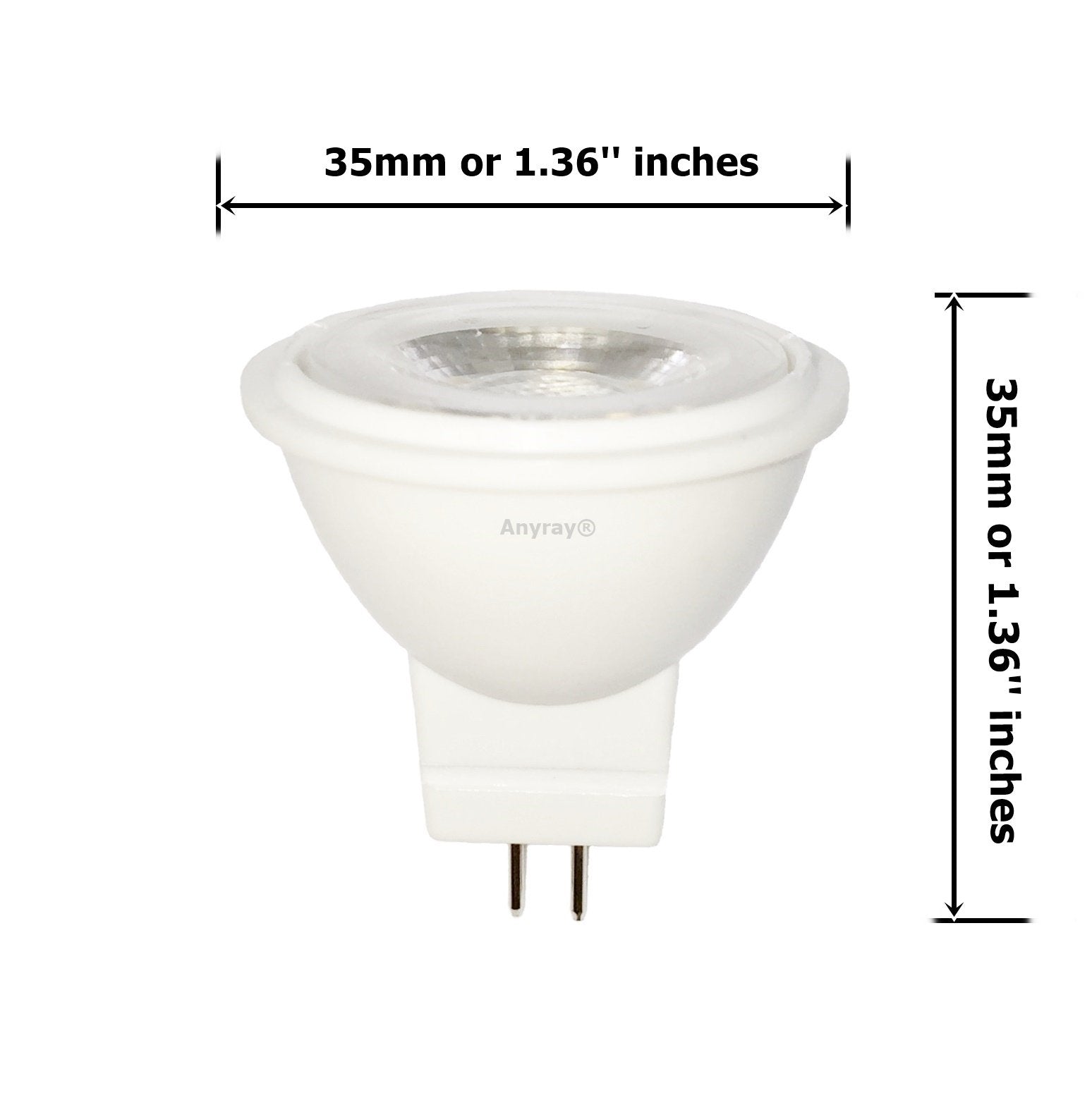 Anyray 1-LED 3W MR11 Light Bulb, 12V, Fiber Optic, Cool White, 1 Count