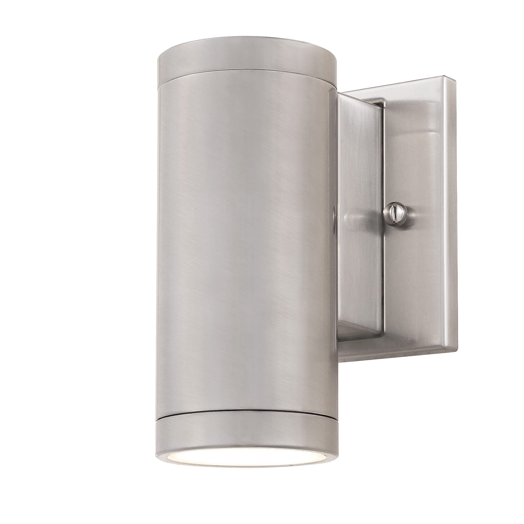 Ultralux 8'' Led Modern Wall Sconce Outdoor Light Fixture, 15W, 3000K Led Brushed Nickel Outside Lights For House, Wall Mount Po