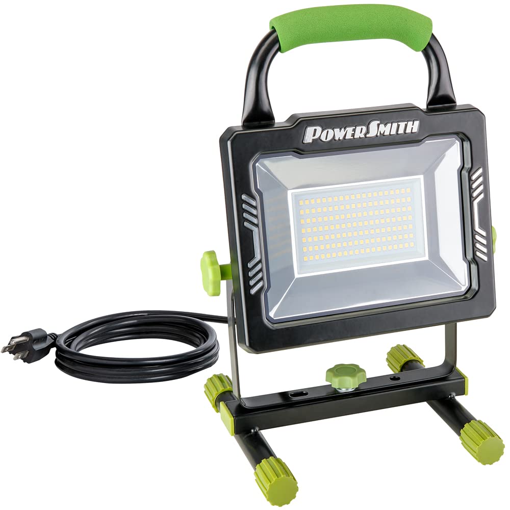 Powersmith 10,000 Portable Led Work Light With Metal Housing And Stand, Impact Resistant Lens, And 5 Year Warranty (Pwls100H)
