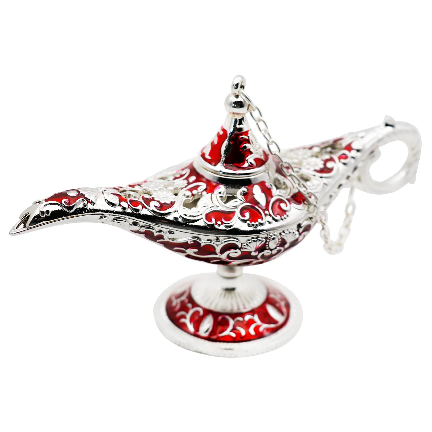 Hsiwto Aladdin Magic Genie Lamps - Classic Vintage Legend Magic Genie Light Costume Lamp for Home Wedding Table Decoration, Small Size Silver&Blue