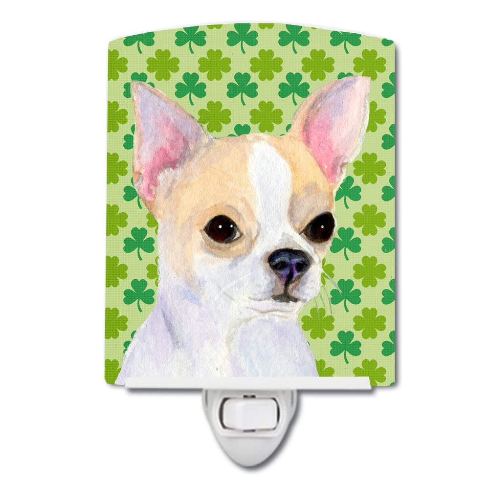 Carolines Treasures Ceramic Night Light, Chihuahua St. Patricks Day, UL-Certified, 6x4x3, Multicolor, Model SS4405CNL