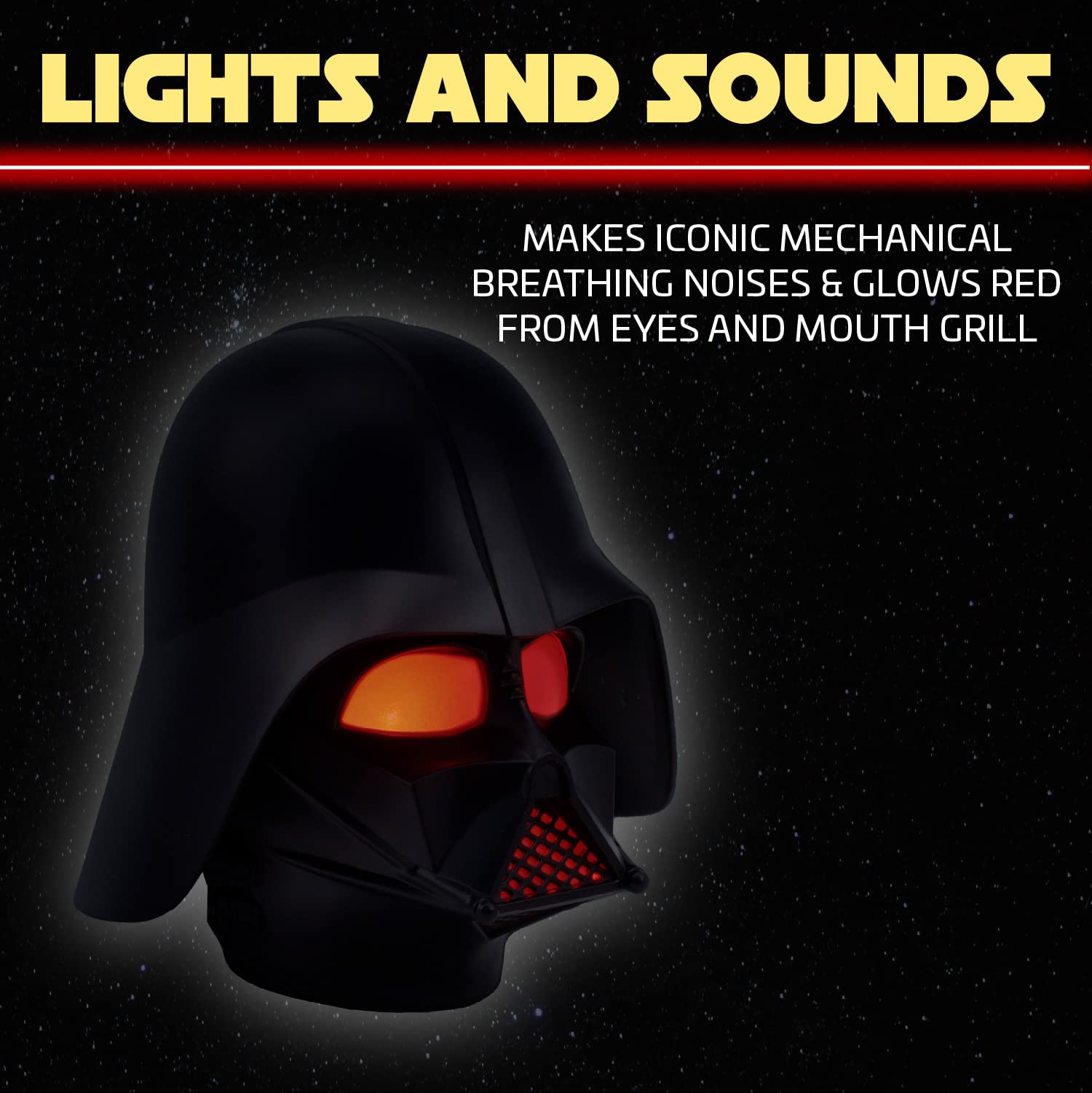 Darth Vader Mask Light with Sound, Officially Licensed Star Wars Collectible Lamp, Star Wars Room Decor and Gift for Men