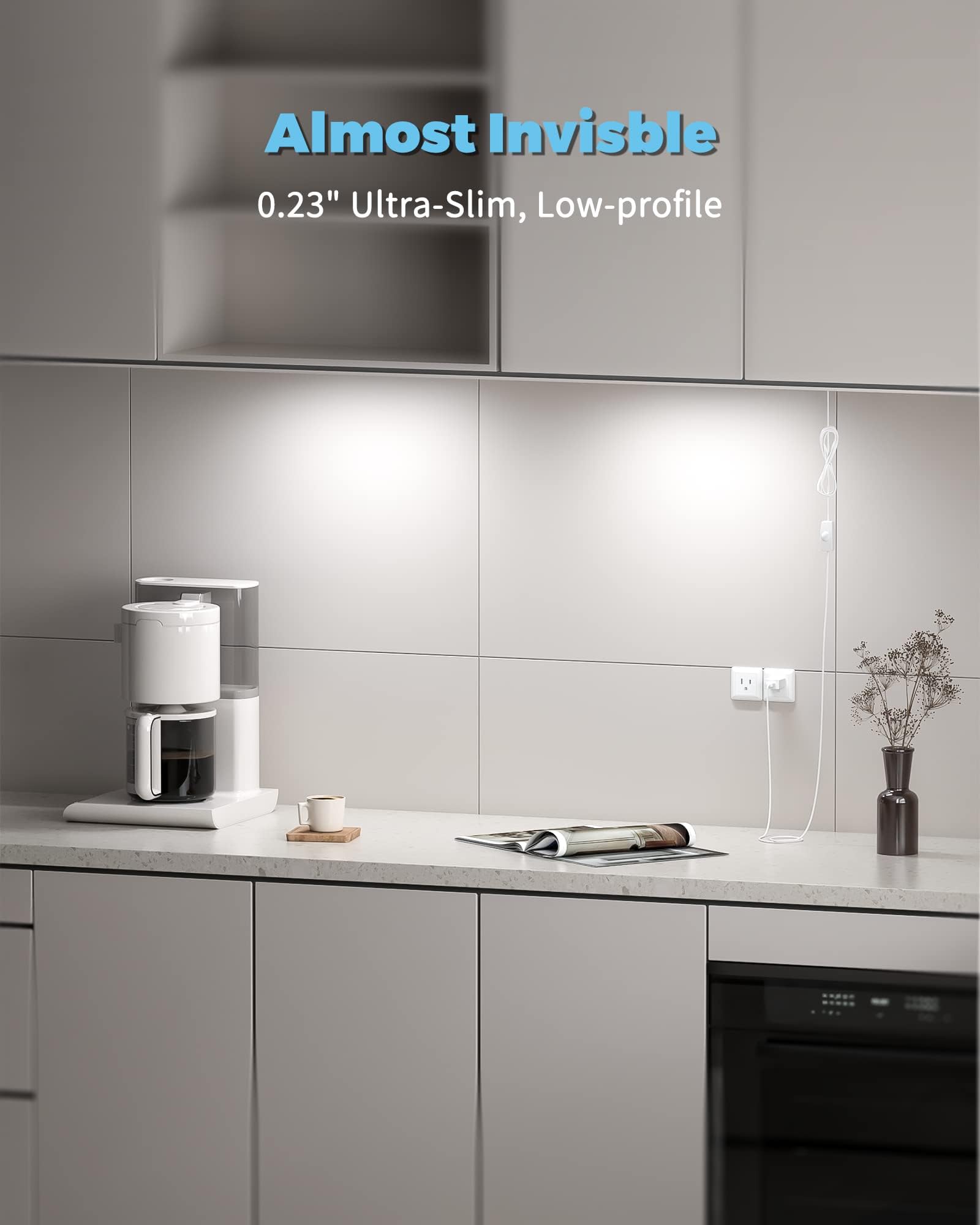 Asoko Home Dimmable Wired Under Cabinet Lighting - 2 Pack Of 12-Inch Warm White 3000K Linkable Usb Led Lights For Kitchen  Desk  Sink  And Workbench