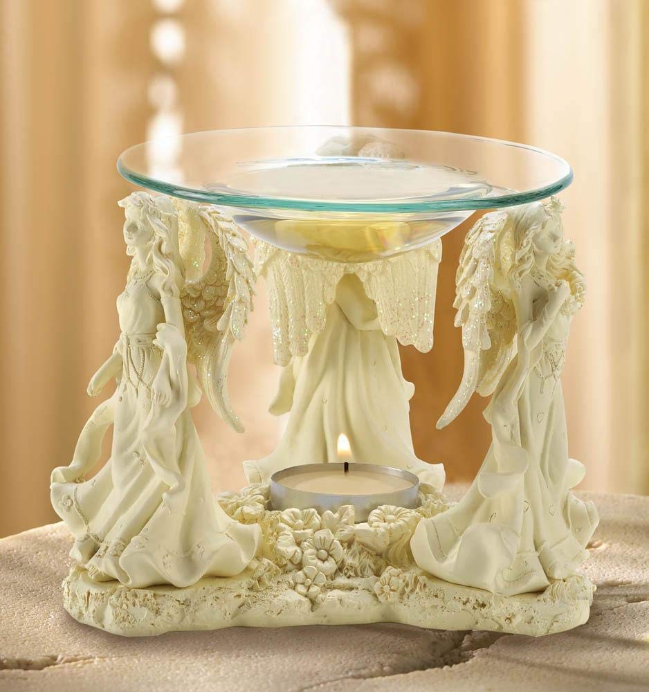 Gifts & Decor D1215 Angelic Trio Oil Warmer, No Size, Multicolor