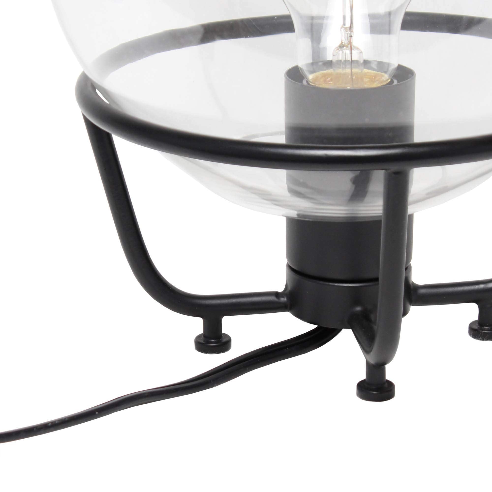 LALIA HOME Old World Globe Table Lamp, Matte Black, Metal, 7.75inx7.75inx10in, Model LHT-5032