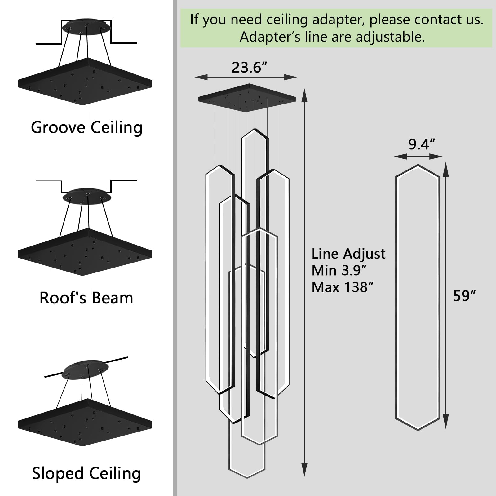 Dolria 6 Rings Black Modern Large Chandelier Dimmable Led High Ceiling Chandelier For Living Room Foyer Hanging Modern Ceiling L