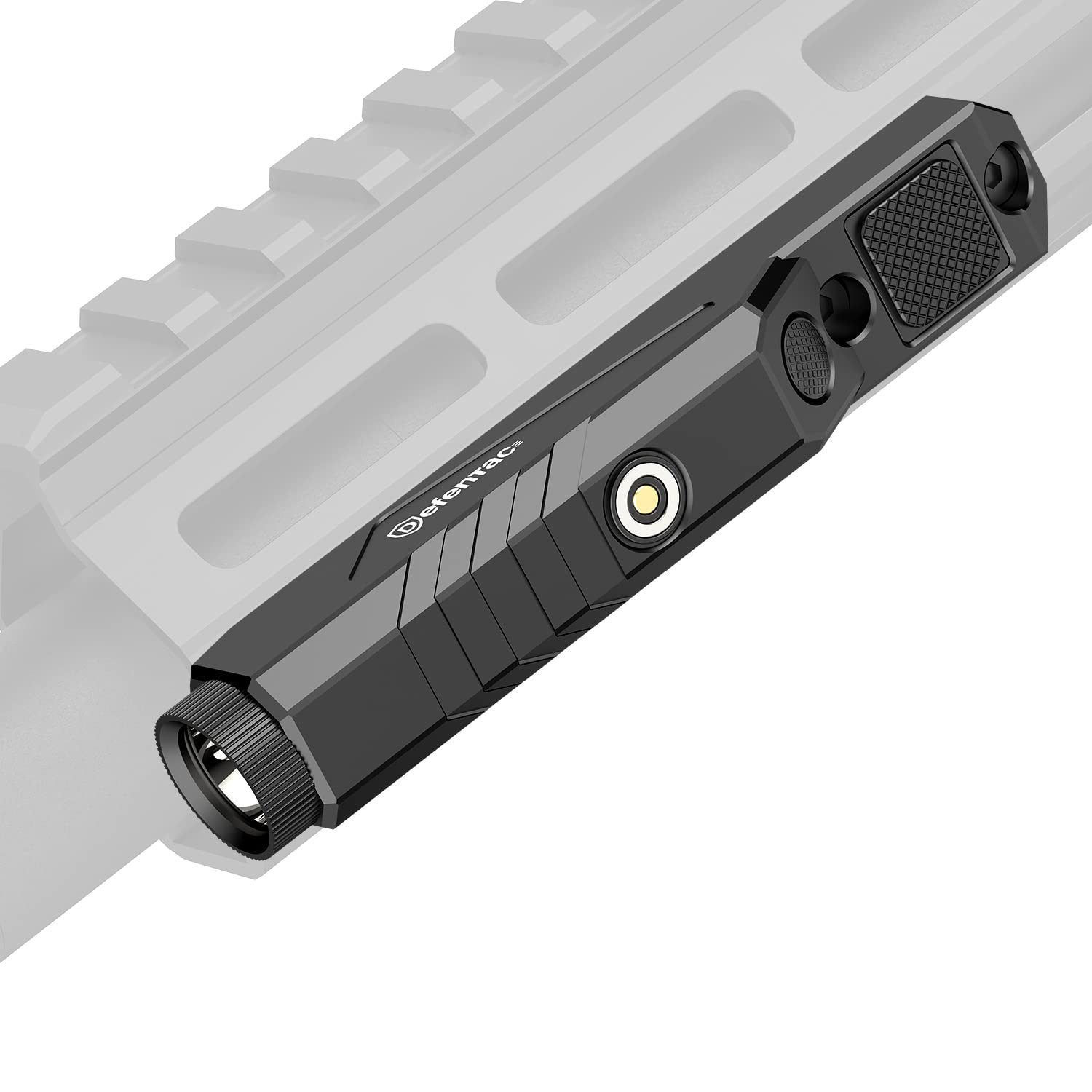 DEFENTAC 1600 Lumens Tactical Flashlight with Momentary and Strobe for Sporting Equipment  Weapon Light with Built-in Pressure Switch Compatible with M-Lok Rail Surface  Magnetic Rechargeable