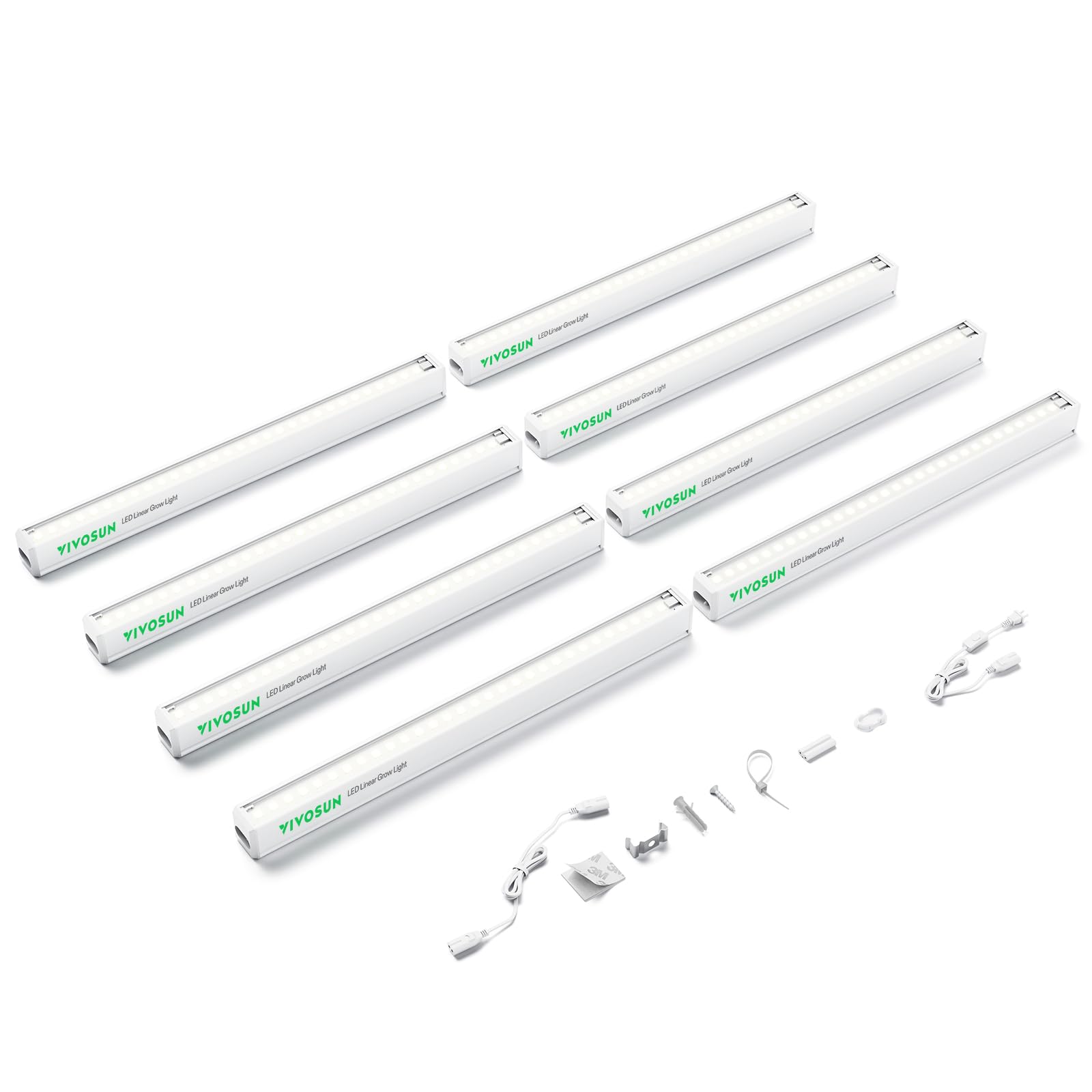 VIVOSUN T5 Grow Lights for Indoor Plants  5000K Full Spectrum 48W(8 X 6W)  1FT LED Plant Light Band for Seed Starting  Greenhouse  Hydroponics  SGS Compatible  Linkable  8-Pack
