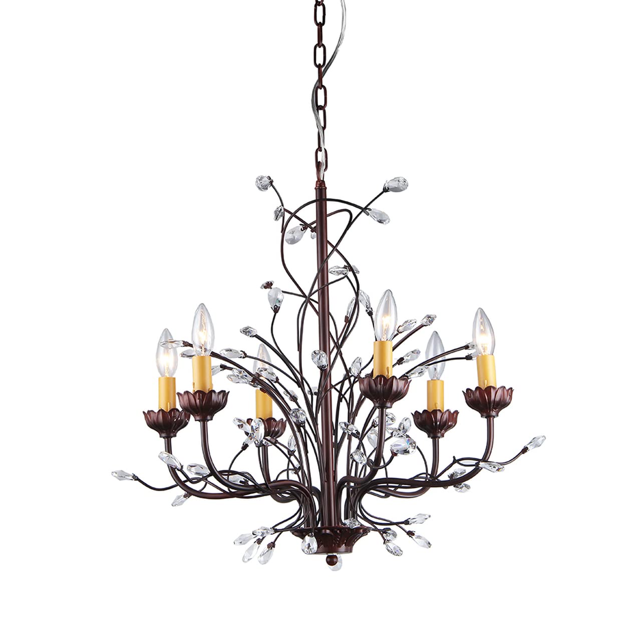 Whse of Tiffany RL1014 Nina'S 6-Light Chandelier, 23" x 23" x 24", Bronze