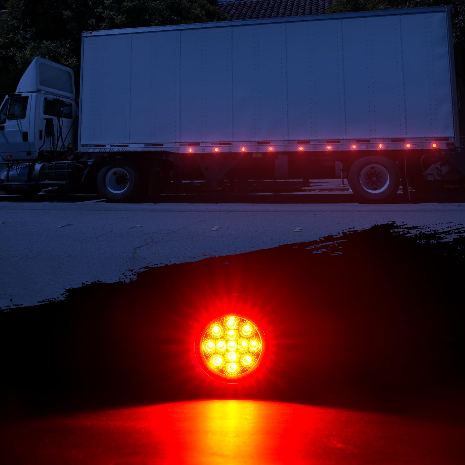 PVerandio 20Pcs LED Marker Lights, 13 LEDs, 2.5 Inch, Waterproof, 12V, 10 Amber + 10 Red, Model A9602AR