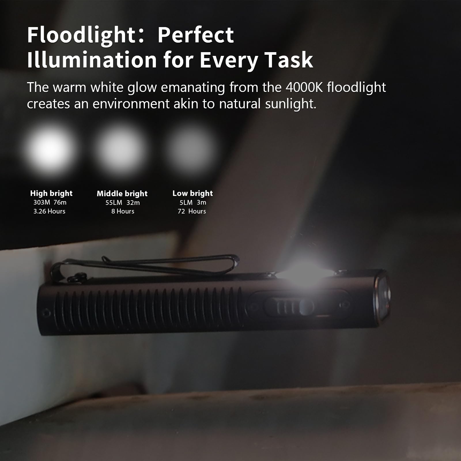TrustFire Mini X3 EDC Flashlight, 1050 Lumens, Rechargeable, Flood/Red/Green Light, Aluminum, Black, Model: Minix3