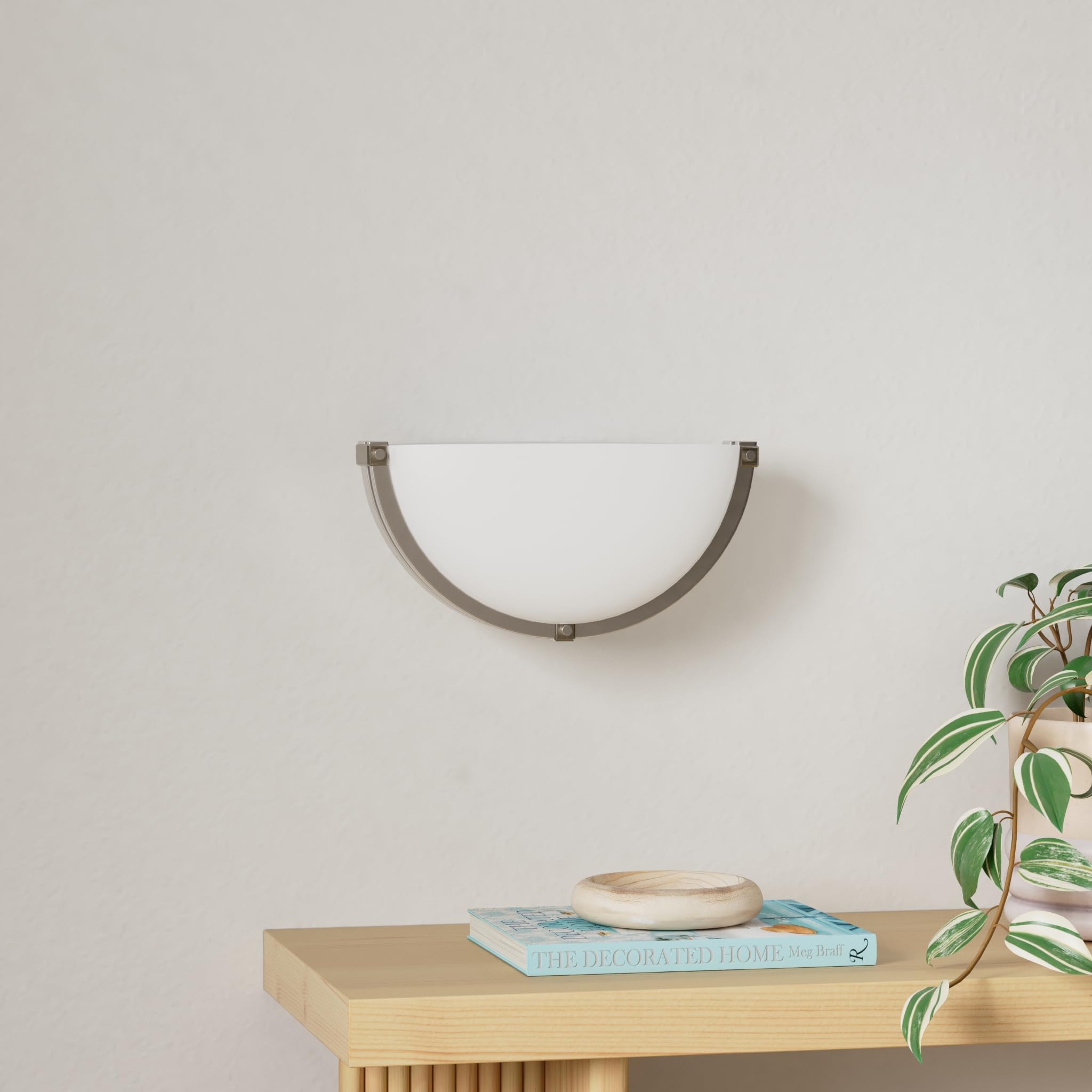 Flynix 13" Dimmable LED Wall Sconce, Adjustable Color Temp 3000K-5000K, Brushed Nickel, Super Bright 950 Lumen, Model PL-LR