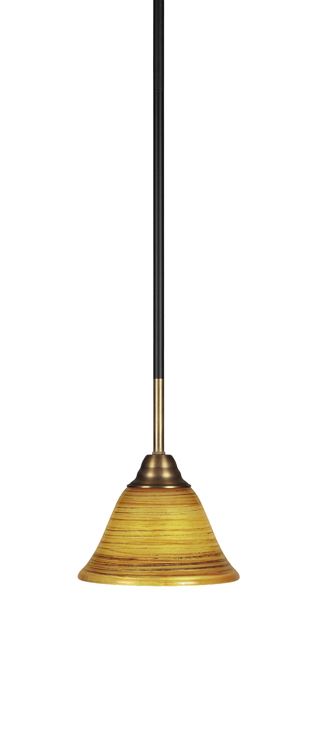 Toltec Lighting Paramount 1 Light Mini Pendant in Matte Black & Brass (3401-MBBR-454)