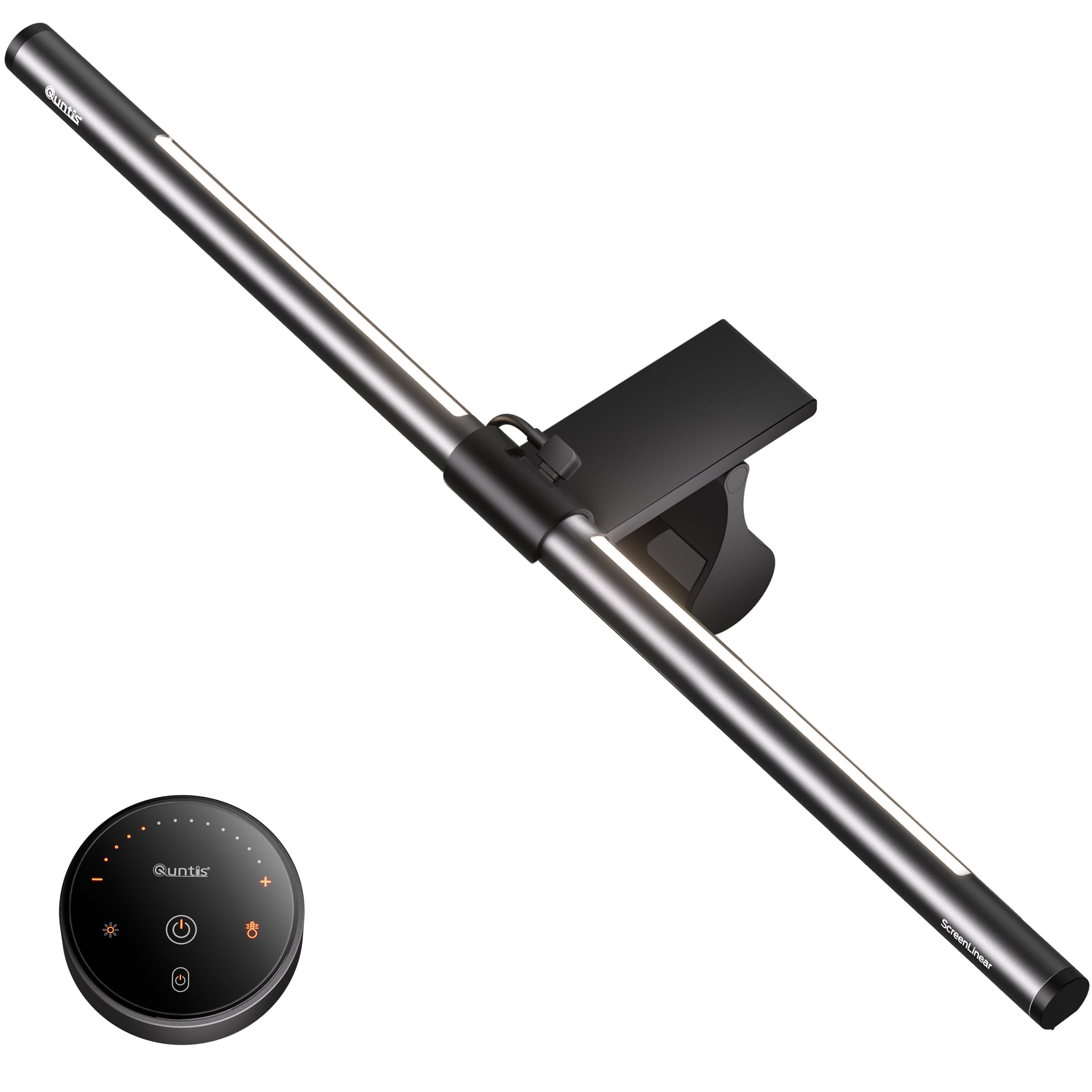 Quntis Gray Monitor Light Bar With Remote, Adjustable Dimming, Eye-Caring, Fits All Screens