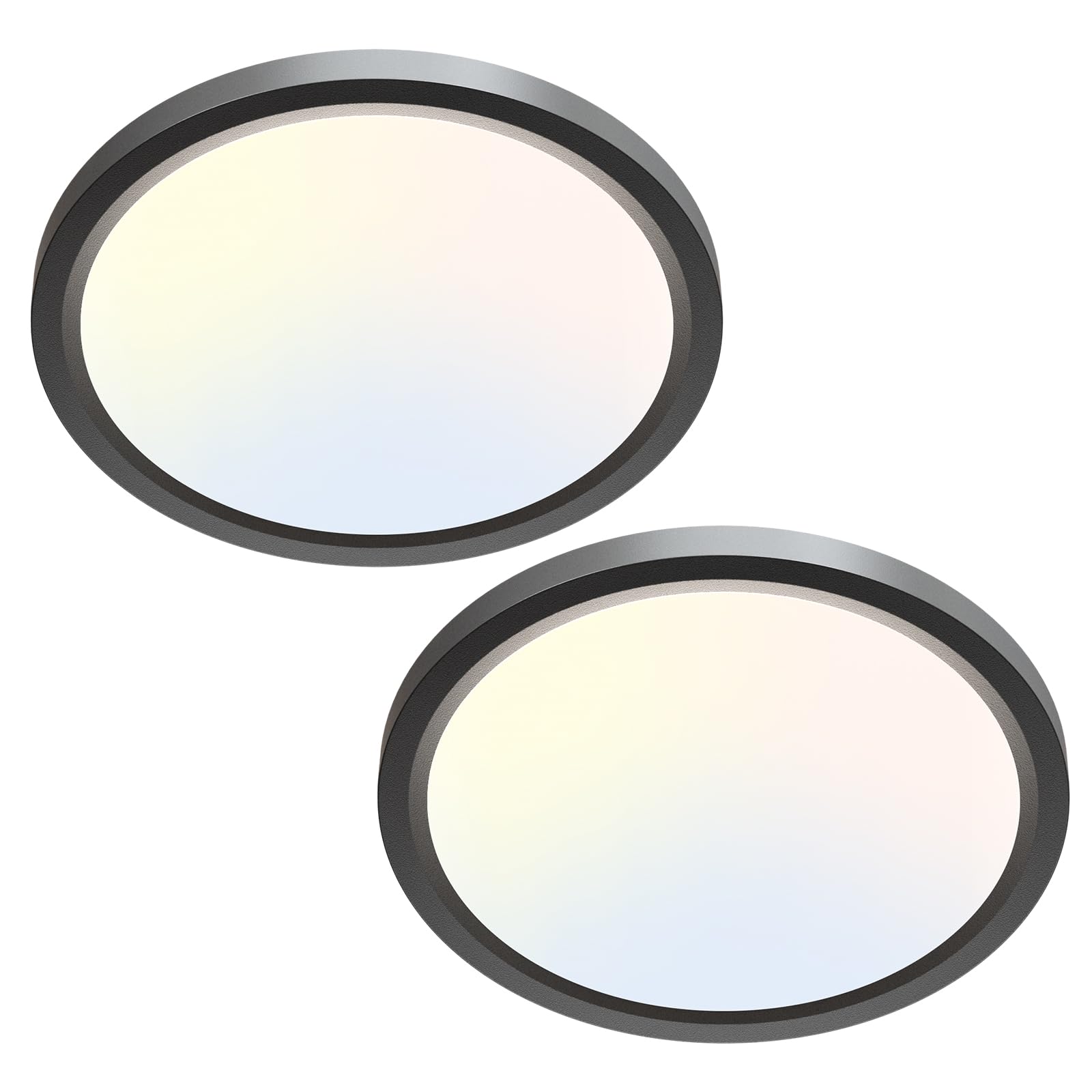 zemty 2Pack LED Ceiling Light Fixture 6.5 Inch, 12W 1200lm Ceiling Mount Light Fixtures, Adjustable 3000K 4000K 6500K, Round Fla