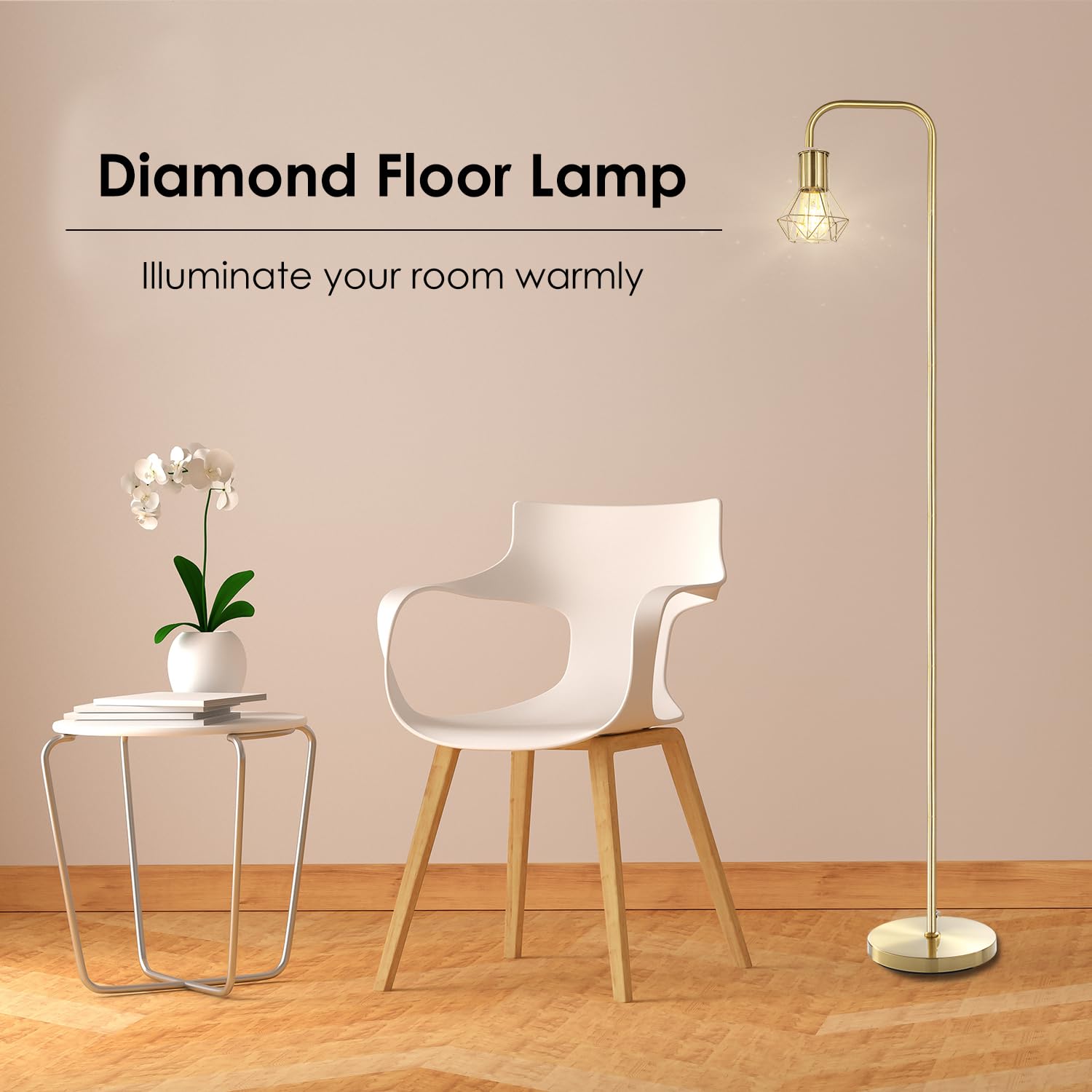 Boostarea Floor Lamp,Industrial Floor Lamp,Standing Lamp,E26 Socket,On/Off Footswitch,Whole Metal,Modern Floor Lamp For Bedroom,