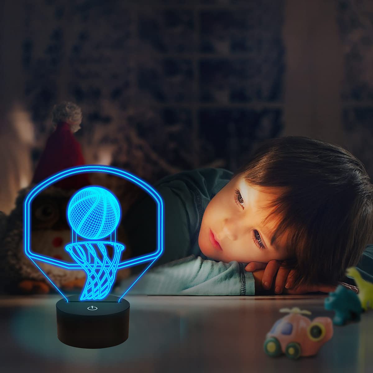 Fullosun 3D Basketball Night Light Backboard Illusion Hoop Lamp For Kids' Room Home Xmas Birthday Gifts For Boy Man Friends With