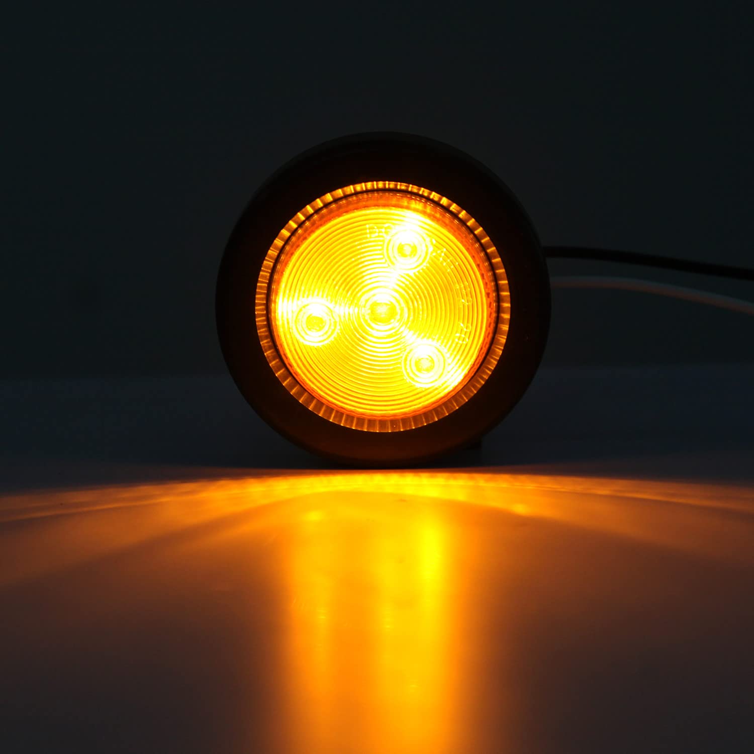 10Pcs 2 Inch Round Led Side Marker Clearance Lights For Trailers, 5 Amber And 5 Red Sealed 2 Round Led Trailer Marker Lights 4 L