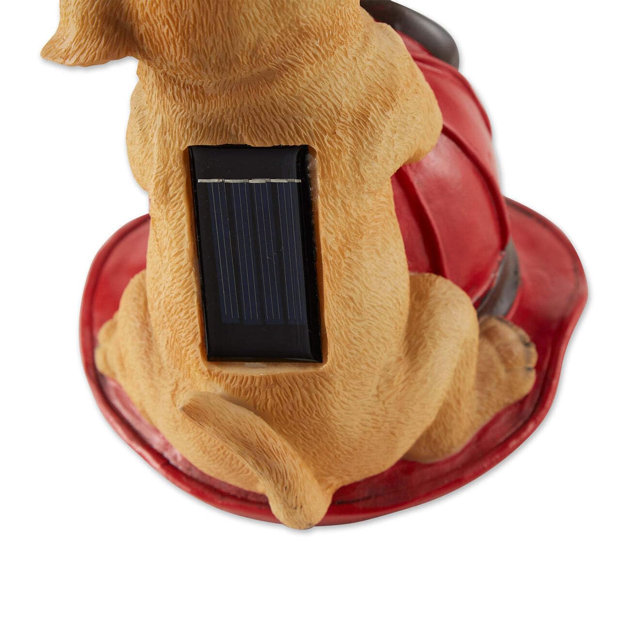 Puppy and Fire Helmet Solar Garden Light