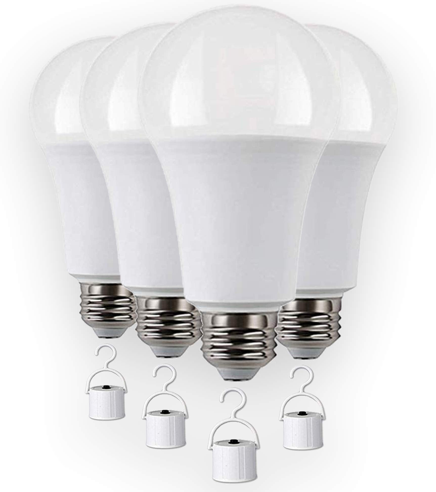 Laborate Lighting Rechargeable Led Light Bulbs, 60 Watt Emergency Bulbs, Pack Of 4, 3000K