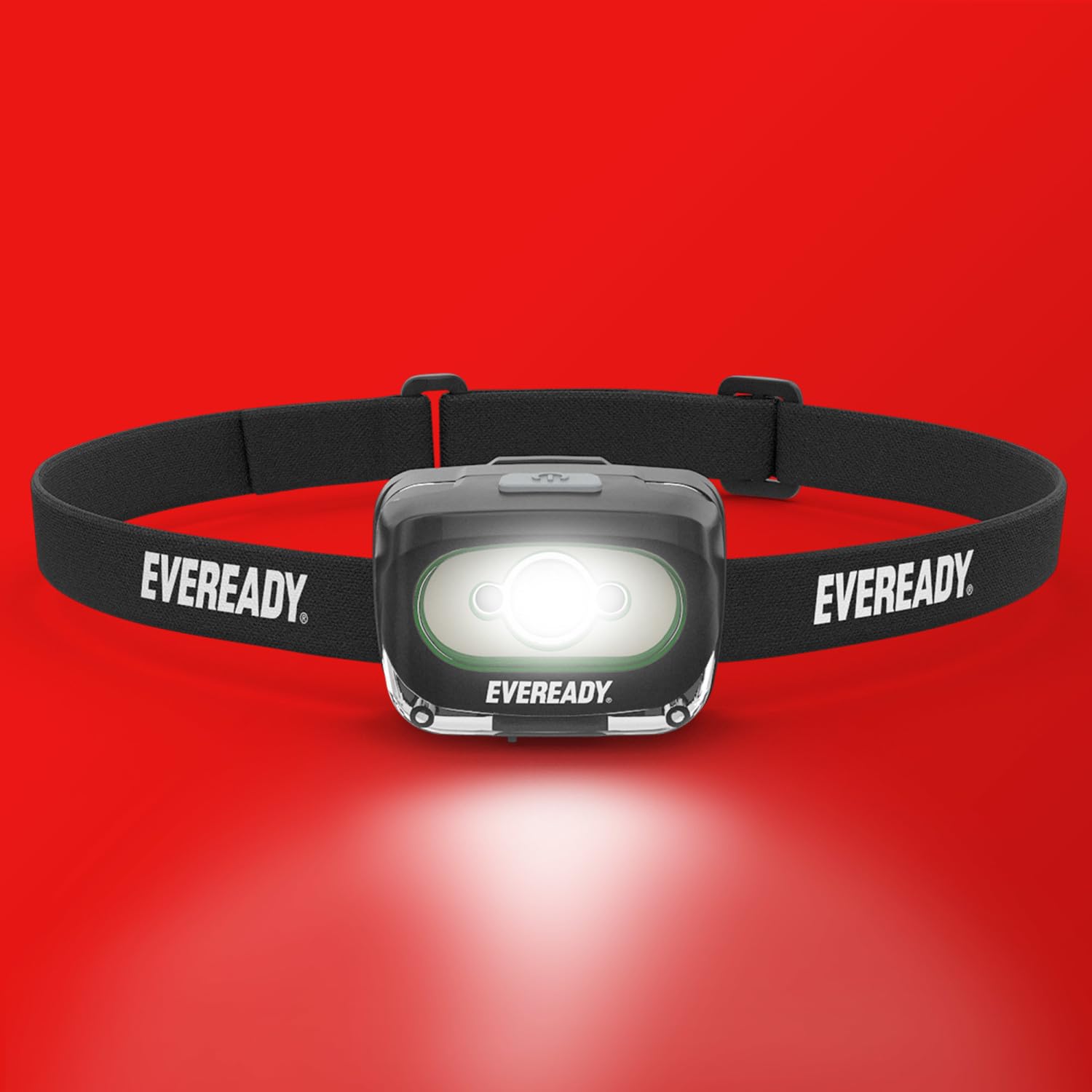 Eveready 300 Lumen Rechargeable Led Headlight, Ipx4 Waterproof, Shatterproof Lens, Black