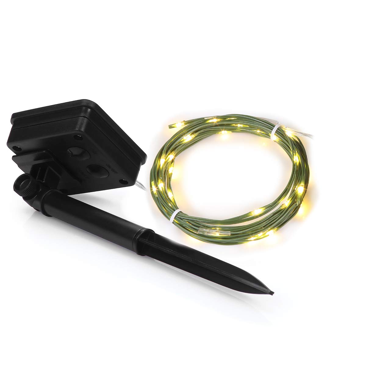 Magicnight Short Mini Garden Lights Solar Powered Waterproof Fairy Lights Outdoor Garden String, Green Wire, Warm White,5M 50Leds,2 Pack